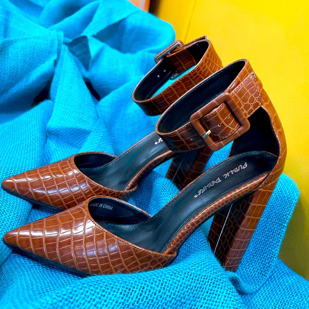 Public Desire Faux Crocodile Heels